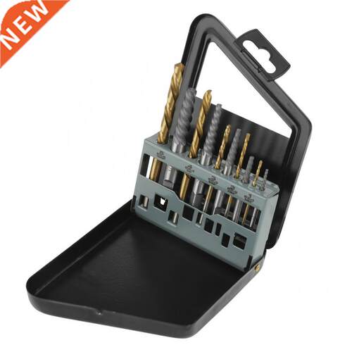 10Pcs Screw Extractor and Left Hand Cobalt Drill Bits Set Bo