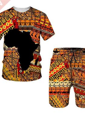 African Print Women's/Men's T-shirts Sets Africa Dashiki Men