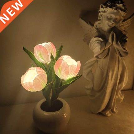 Tulip Night Lights Artificial Banquet Flowers Atmosphere