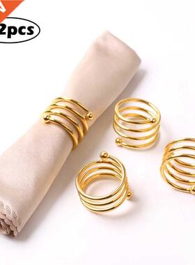 12pcs Spring-shape Napkin Ring Cloth Buckle Kit Wedding