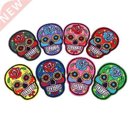 8 Pieces Assorted Sugar Skull Iron On/Sew Cloth Patch