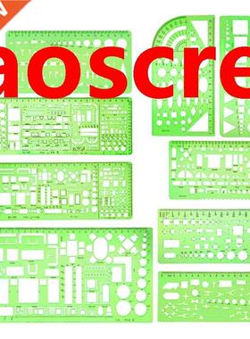 9 Pieces Geometric Drawing Templates Green Building Formwork