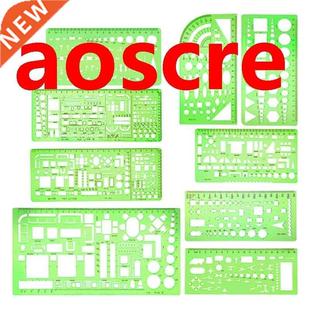 9 Pieces Geometric Drawing Templates Green Building Formwork