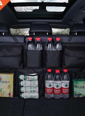 Car Rear Seat Back Storage Bag Multi Hanging Nets Pocket Tru