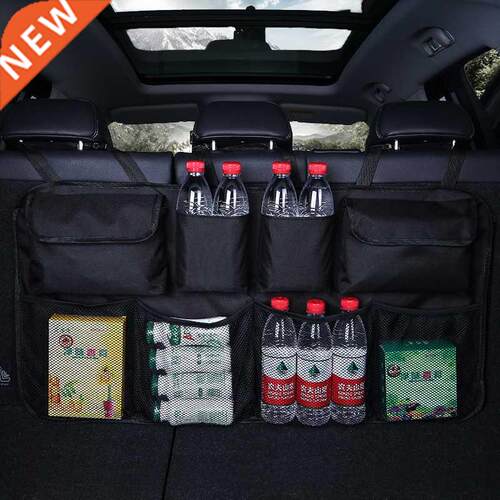 Car Rear Seat Back Storage Bag Multi Hanging Nets Pocket Tru