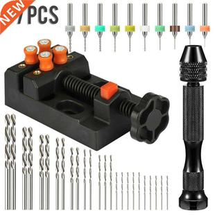 37pcs Pin Bench Vise Mini Micro Hand Twist Drill Bits Set Ro