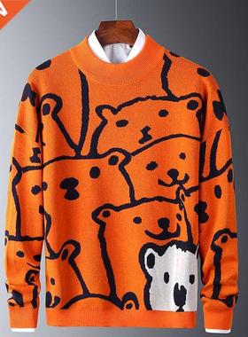 Mens Autumn Casual Sweaters Polar Bear Pattern rendy Slm Sw
