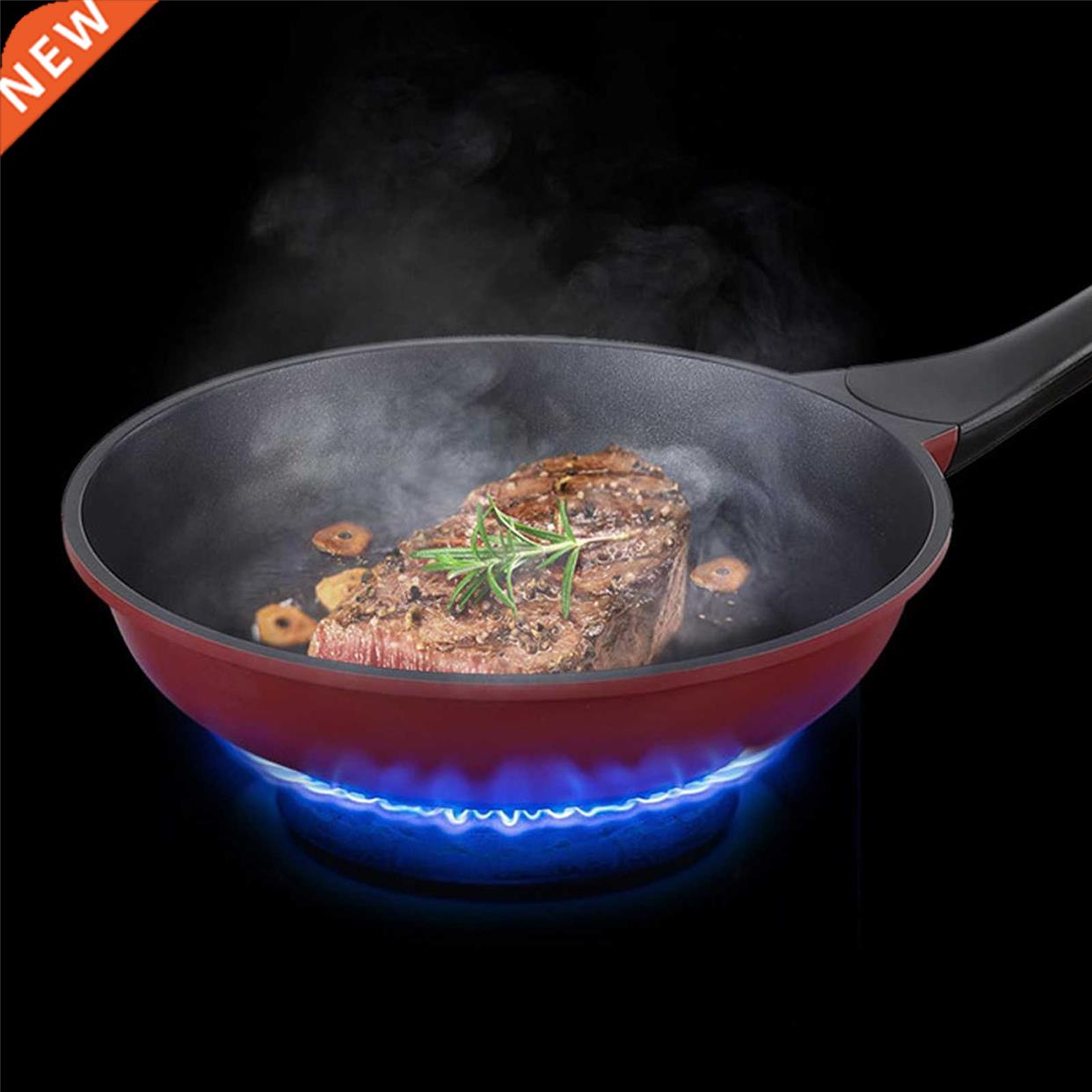 24cm Frying Pan With Lid Hd Anodized Non Stick Household