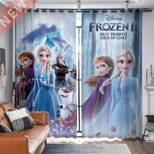 Disney Frozen 2 Elsa and Anna Kids Room Window Curtains