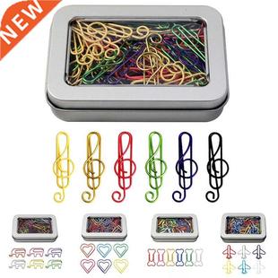 48/60pcs Creative Paper Clips Cute Music Note Elephant
