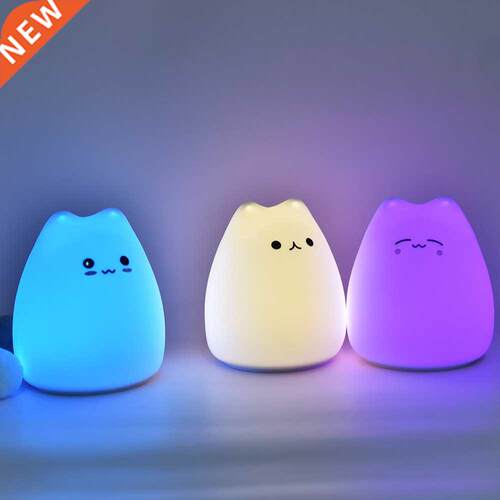 Cute Animal Little Cat Touch Sensor Control LED Night Lights
