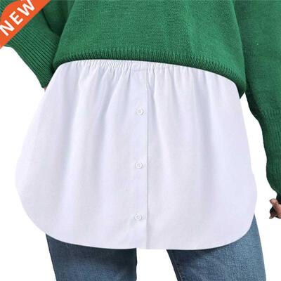 New Style Womens Fake Shirts Hem Underskirts Elastic High Wa