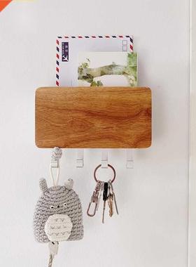 Decorative Wooden Key Hook Rack Hanger,Mail, Letter and Key