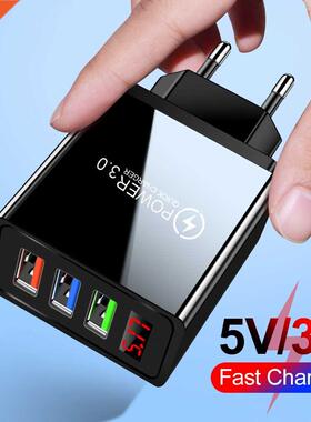 3.1A Quick Charge 3.0 LED Display 3 Ports USB Phone Charger