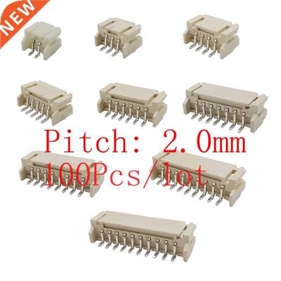 100Pcs PH2.0 Horizontal SMD Socket Pitch 2.0mm Horizontal So