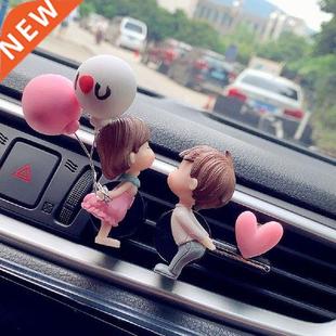 Lovely Couple Girl Boy Figurines Perfume Clip Car Air Vent