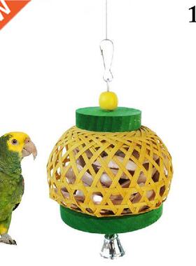 Bird Cage Parrot Toys Natural Wooden Parrot Cage Toy Chew