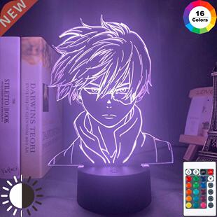 Anime My Hero Academia Shoto Todoroki Face Design Led Night