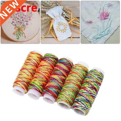 5Pcs Rainbow Color Sewing Thread Hand Quilting Embroidery S