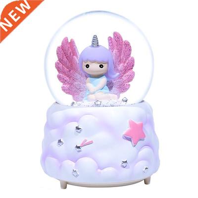 Transparent ball music box snowflake glass s rotating cryst