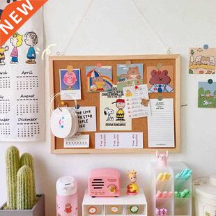 Cork Wood Wall Hanging Message Bulletin Board Frame Notice N