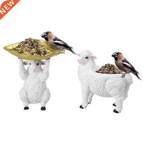 Sheep Bird Feeder cartoon anial Sculpture ultifunctional