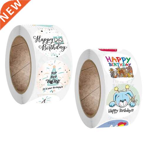 100-500pcs Cute Happy Birthday Stickers Birthday Gift Decora