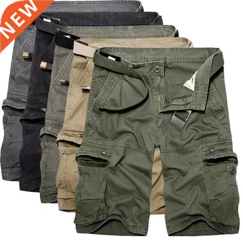 2021 Mens Military Cargo Shorts Summer army green Cotton Sho