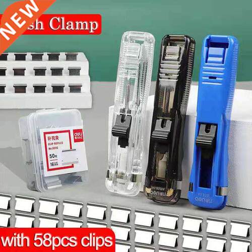 New Push Clip Stapler Staple Remover Binder Push Clamp Tape