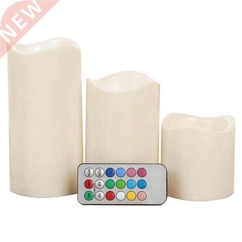 Flameless LED Pillar Candle Night Light With RGB Remote Cont