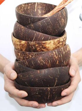 12-15cm Natural Coconut Bowl Spoon Tablewar Set For Ktchen