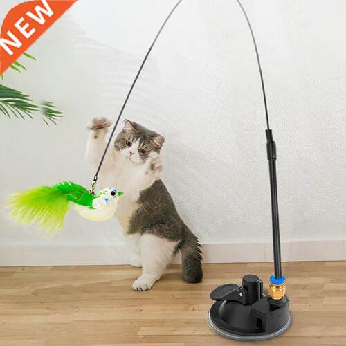 Interactive Cat Toy Funny Simulation Feather Bird with Bell