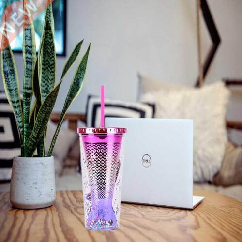 50ml Double-layer Plastic Straw Cup Creative Gradient