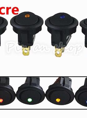 4pcs Smart Switch 12V Illuminated Round Rocker ON/OFF Butto