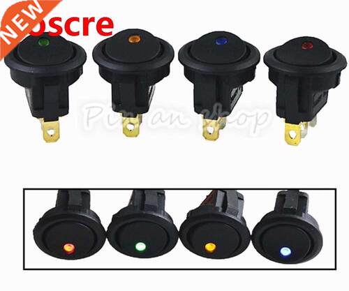 4pcs Smart Switch 12V Illuminated Round Rocker ON/OFF Butto