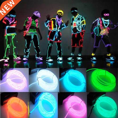 Glow EL Wire Cable LED Neon Christmas Dance Party DIY Costum
