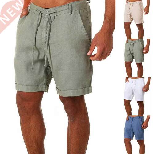 2022 New Men's Casual Fashion Flax High Quality Shor