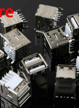 10pcs/lot USB A Type Female Socket Connector White 2to1 Set