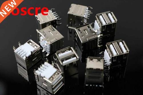 10pcs/lot USB A Type Female Socket Connector White 2to1 Set