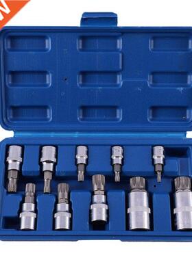 10 Pcs Allen Ead Sleeve Wrench Set Triple Square Spline Bit