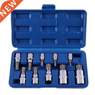 10 Pcs Allen Ead Sleeve Wrench Set Triple Square Spline Bit