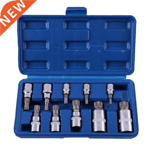10 Pcs Allen Ead Sleeve Wrench Set Triple Square Spline Bit