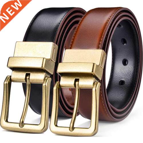 Men's Leather Reversible Belts Adjustable Antique Style Rota
