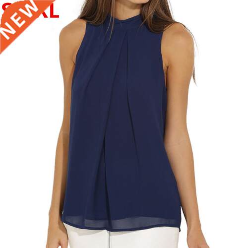 Chiffon Sleeveless Blouse 2020 Women Tops Brand Plus Size Ca