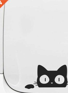 14CM*6.2CM Surprise Cat Peeking Funny Vinyl Vehicle Graphics