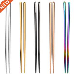 1 Pair Stainless Steel Chopsticks Metal Chop Sticks Tablewar