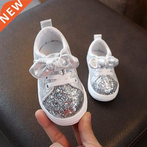 Bow girl casual shoes pure color Korean baby shoes