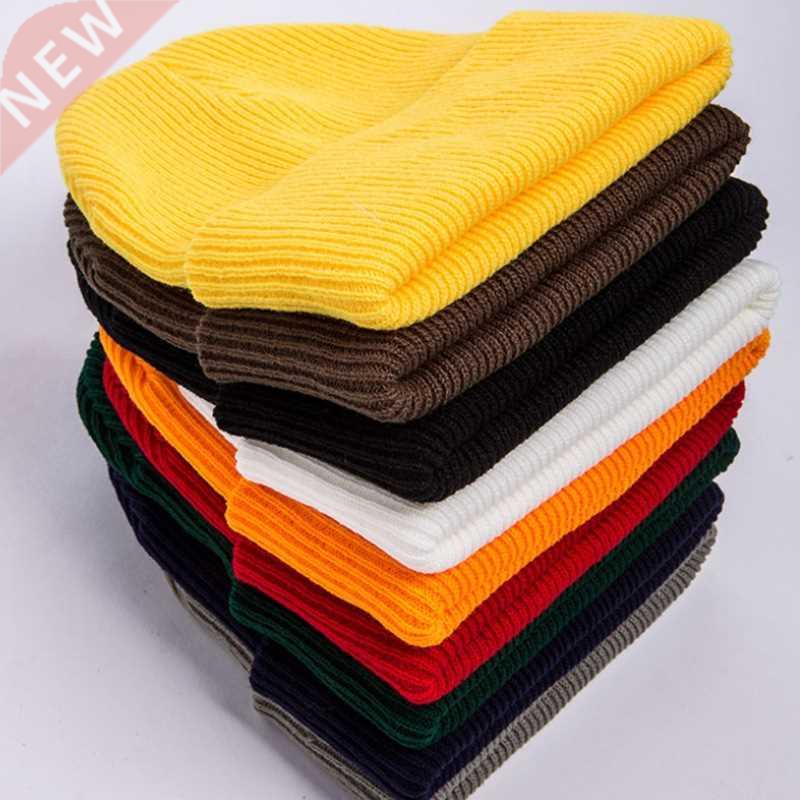 MYZOPER Knitting Solid Color Unisex Beanie Keep Warm Crimpin