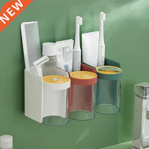 Wall-Mounted Holder Space Saving Toothbrush Holder Bathroom
