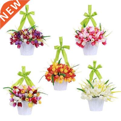 Artificial Tulip Hanging Flower Bucket Garland for M's